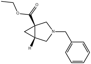 3-Azabicyclo[3.1.0]hexane-1-carboxylic acid, 3-(phenylmethyl)-, ethyl ester, (1R,5R)- Struktur