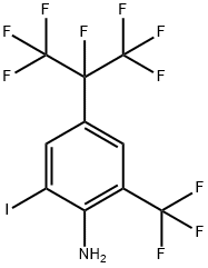 Benzenamine, 2-iodo-4-[1,2,2,2-tetrafluoro-1-(trifluoromethyl)ethyl]-6-(trifluoromethyl)- Struktur