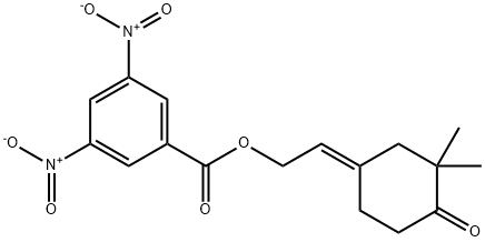 Cyclohexanone, 4-[2-[(3,5-dinitrobenzoyl)oxy]ethylidene]-2,2-dimethyl-, (E)- (9CI) Struktur