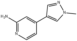 2-Pyridinamine, 4-(1-methyl-1H-pyrazol-4-yl)- Struktur