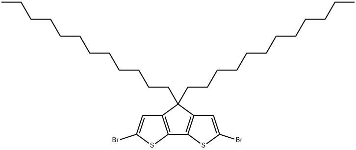 4H-Cyclopenta[2,1-b:3,4-b']dithiophene, 2,6-dibromo-4,4-didodecyl- Struktur