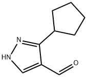 1H-Pyrazole-4-carboxaldehyde, 3-cyclopentyl- Struktur