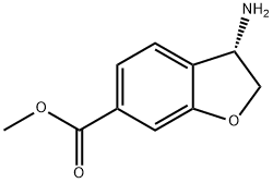 6-Benzofurancarboxylic acid, 3-amino-2,3-dihydro-, methyl ester, (3S)- Struktur