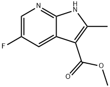 1H-Pyrrolo[2,3-b]pyridine-3-carboxylic acid, 5-fluoro-2-Methyl-, Methyl este Struktur