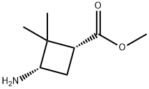 Cyclobutanecarboxylic acid, 3-amino-2,2-dimethyl-, methyl ester, (1R,3S)- Struktur