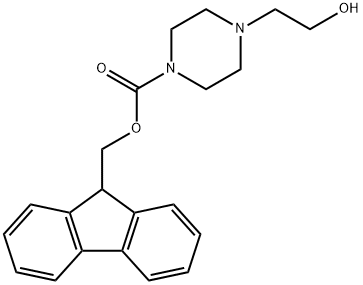 9H-fluoren-9-ylmethyl 4-(2-hydroxyethyl)piperazine-1-carboxylate Struktur