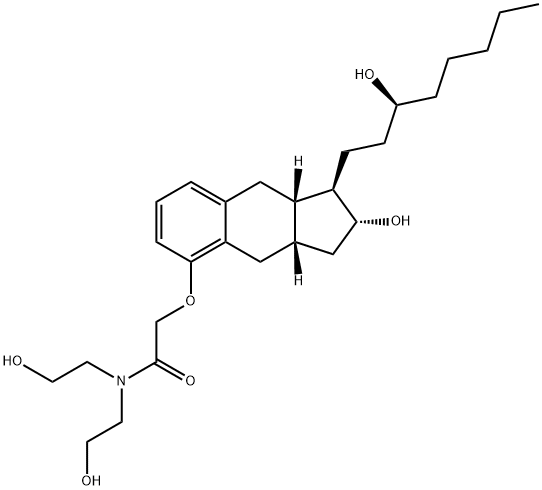 Acetamide, 2-[[(1R,2R,3aS,9aS)-2,3,3a,4,9,9a-hexahydro-2-hydroxy-1-[(3S)-3-hydroxyoctyl]-1H-benz[f]inden-5-yl]oxy]-N,N-bis(2-hydroxyethyl)- Struktur