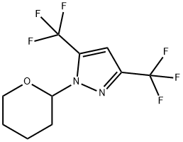 1H-Pyrazole, 1-(tetrahydro-2H-pyran-2-yl)-3,5-bis(trifluoromethyl)- Struktur