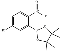 4-nitro-3-(tetramethyl-1,3,2-dioxaborolan-2-yl)phenol Struktur