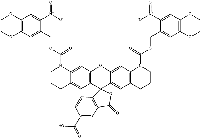 ortho-Nitroveratryloxycarbonyl-5-carboxy-Q-rhodamine Struktur