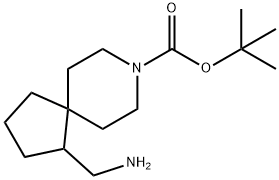 8-Azaspiro[4.5]decane-8-carboxylic acid, 1-(aminomethyl)-, 1,1-dimethylethyl ester Struktur