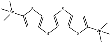 IN1588, 2,6-Bis(trimethylstannyl)thieno[2',3':4,5]thieno[3,2-b]thieno[2,3-d]thiophene Struktur