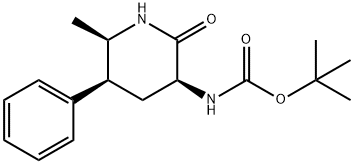 Carbamic acid, N-[(3S,5S,6R)-6-methyl-2-oxo-5-phenyl-3-piperidinyl]-, 1,1-dimethylethyl ester Struktur