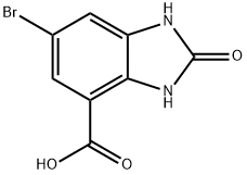 6-bromo-2-oxo-2,3-dihydro-1H-1,3-benzodiazole-4-carboxylic acid Struktur