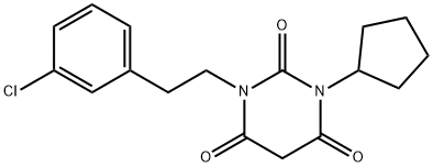 2,4,6(1H,3H,5H)-Pyrimidinetrione, 1-[2-(3-chlorophenyl)ethyl]-3-cyclopentyl- Struktur