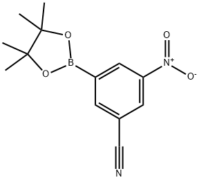 3-Nitro-5-(tetramethyl-1,3,2-dioxaborolan-2-yl)benzonitrile Struktur