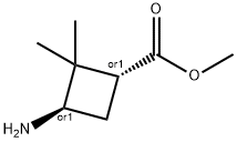 Cyclobutanecarboxylic acid, 3-amino-2,2-dimethyl-, methyl ester, (1R,3R)-rel- Struktur