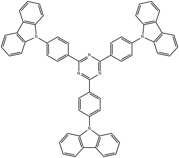 9H-Carbazole, 9,9',9''-(1,3,5-triazine-2,4,6-triyltri-4,1-phenylene)tris- Struktur