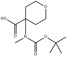 4-{[(tert-butoxy)carbonyl](methyl)amino}oxane-4-
carboxylic acid Struktur