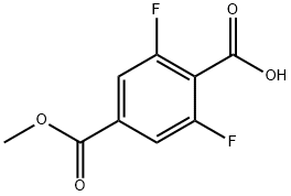 1,4-Benzenedicarboxylic acid, 2,6-difluoro-, 4-methyl ester Struktur