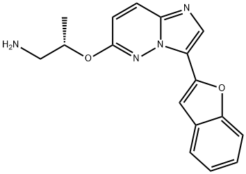 (S)-2-((3-(benzofuran-2-yl)imidazo[1,2-b]pyridazin-6-yl)oxy)propan-1-amine Struktur