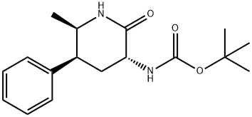 Carbamic acid, N-[(3R,5S,6R)-6-methyl-2-oxo-5-phenyl-3-piperidinyl]-, 1,1-dimethylethyl ester Struktur