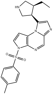 8-((3R,4S)-4-ethylpyrrolidin-3-yl)-3-tosyl-3H-imidazo[1,2-a]pyrrolo[2,3-e]pyrazine Structure