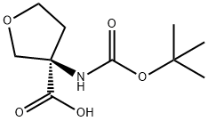 (3R)-3-{[(tert-butoxy)carbonyl]amino}oxolane-3-carboxylic acid Struktur