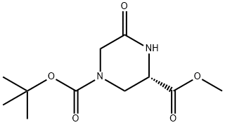 1,3-Piperazinedicarboxylic acid, 5-oxo-, 1-(1,1-dimethylethyl) 3-methyl ester, (3S)- Struktur