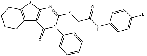 N-(4-bromophenyl)-2-[(4-oxo-3-phenyl-5,6,7,8-tetrahydro-[1]benzothiolo[2,3-d]pyrimidin-2-yl)sulfanyl]acetamide Struktur