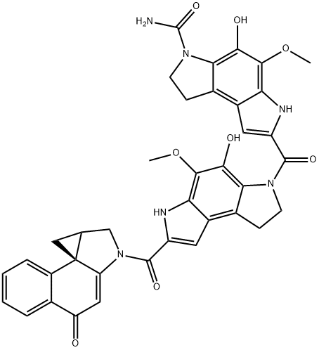 2-(PDE-I-dimer)-1,2,9,9a-tetrahydrocyclopropa(c)benz(e)indol-4-one Struktur