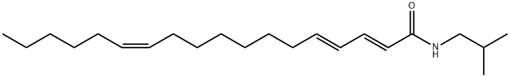 2,4,12-Octadecatrienamide, N-(2-methylpropyl)-, (2E,4E,12Z)- Struktur