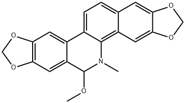 6-メトキシ-13,14-ジヒドロ-13-メチル[1,3]ベンゾジオキソロ[5,6-c]-1,3-ジオキソロ[4,5-i]フェナントリジン 化學(xué)構(gòu)造式