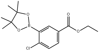 Benzoic acid, 4-chloro-3-(4,4,5,5-tetramethyl-1,3,2-dioxaborolan-2-yl)-, ethyl ester Struktur