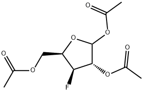 3-Deoxy-3-fluoro-1,2,5-tri-O-acetyl-D-xylofuranose Struktur