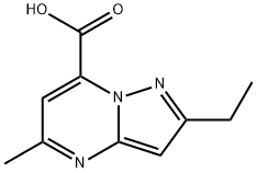 2-ethyl-5-methylpyrazolo[1,5-a]pyrimidine-7-carboxylic acid Struktur