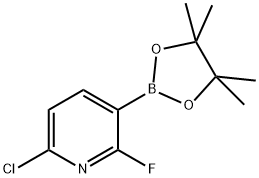 Pyridine, 6-chloro-2-fluoro-3-(4,4,5,5-tetramethyl-1,3,2-dioxaborolan-2-yl)- Struktur