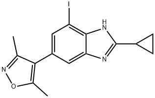 2-Cyclopropyl-5-(3,5-dimethyl-4-isoxazolyl)-7-iodo-1H-benzimidazole Struktur