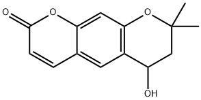 8,8-Dimethyl-6-hydroxy-7,8-dihydro-2H,6H-benzo[1,2-b:5,4-b']dipyran-2-one Struktur