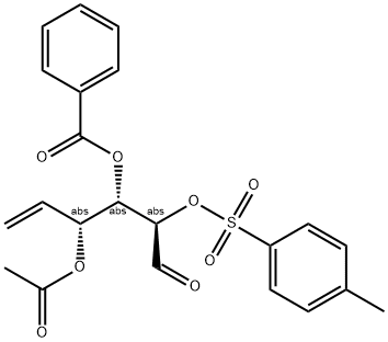 D-xylo-Hex-5-enose, 5,6-dideoxy-, 4-acetate 3-benzoate 2-(4-methylbenzenesulfonate) Struktur