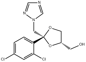 1,3-Dioxolane-4-methanol, 2-(2,4-dichlorophenyl)-2-(1H-1,2,4-triazol-1-ylmethyl)-, (2R,4S)- Struktur