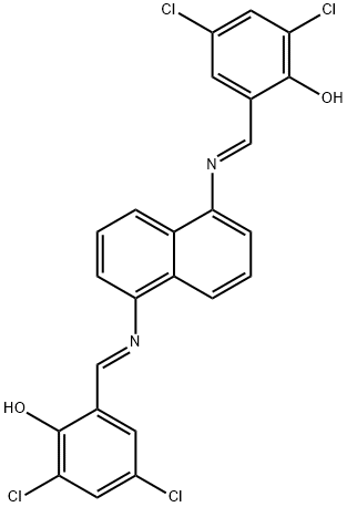 2,2'-[1,5-naphthalenediylbis(nitrilomethylylidene)]bis(4,6-dichlorophenol) Struktur