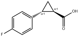 rac-(1R,2R)-2-(4-fluorophenyl)cyclopropane-1-carboxylic acid Struktur