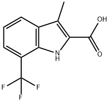 3-methyl-7-(trifluoromethyl)-1H-indole-2-carboxylic acid Struktur