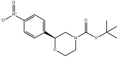 4-Morpholinecarboxylic acid, 2-(4-nitrophenyl)-, 1,1-dimethylethyl ester, (2S)- Struktur