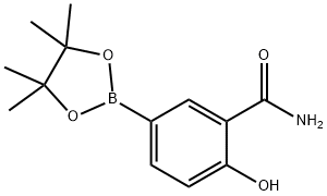 Benzamide, 2-hydroxy-5-(4,4,5,5-tetramethyl-1,3,2-dioxaborolan-2-yl)- Struktur