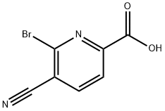 2-Pyridinecarboxylic acid, 6-bromo-5-cyano- Struktur