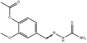 4-[2-(aminocarbonothioyl)carbonohydrazonoyl]-2-methoxyphenyl acetate Struktur