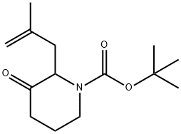 1-Piperidinecarboxylic acid, 2-(2-methyl-2-propen-1-yl)-3-oxo-, 1,1-dimethylethyl ester Struktur