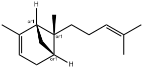 Bicyclo[3.1.1]hept-2-ene, 2,6-dimethyl-6-(4-methyl-3-penten-1-yl)-, (1R,5R,6R)-rel- Struktur